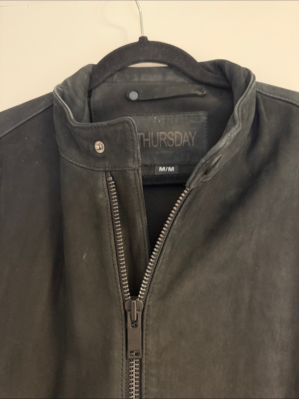 Thursday Boot Company Men's Black Leather Zip Jacket - Picture 2 of 5